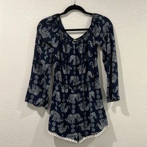 BNWT Navy blue elephant romper